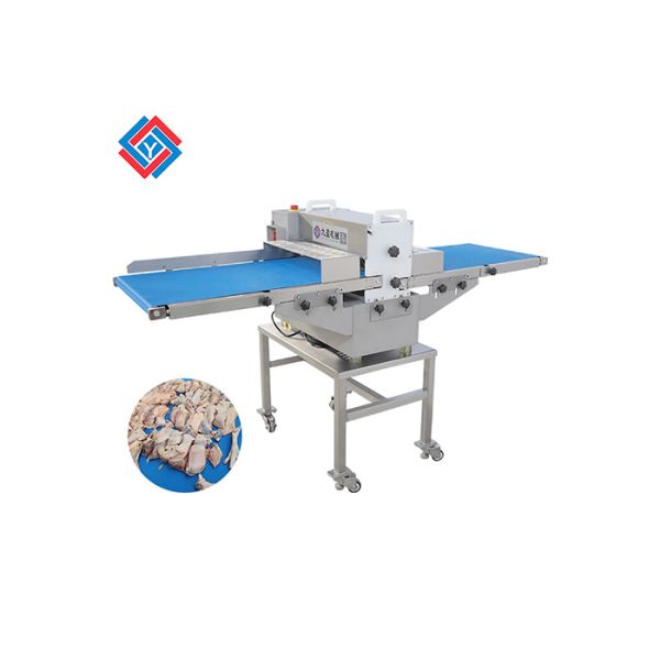 TJ-309D Customized 500 Width Conveyor Belt Fresh Meat Slicer With Double Blades For Slicing Meat Without Damage