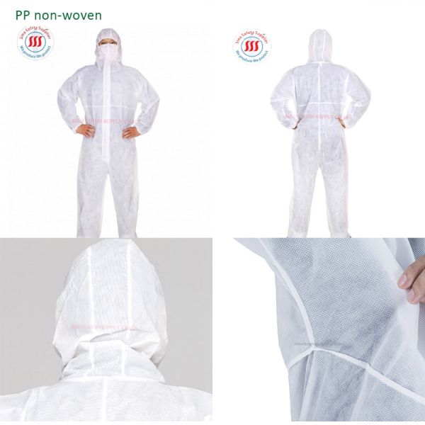 Hygiene PP Non Woven Coverall Dust Proof Anti Static Polypropylene Suits