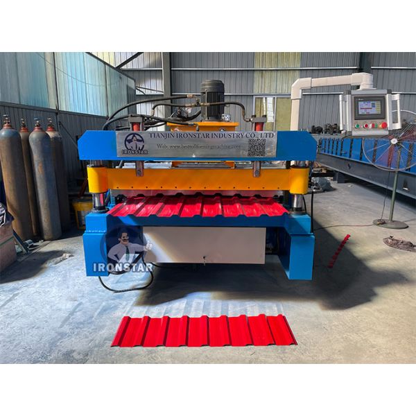C18 Trapezoidal roofing sheet roll forming machine for Azerbaijan