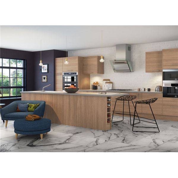 Custom Kitchen Storage Cabinets With Marble / Granite / Quartz Stone Countertop