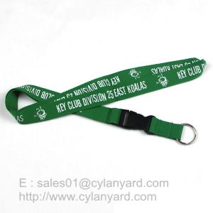 Quality Printed polyester key holder lanyards, polyester neck lanyard with split key ring, for sale