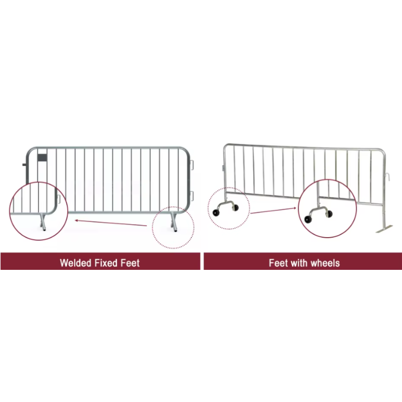 Interlocking Quick Assembly Steel Crowd Control Barrier Tool Free Event Barricade 1.1x2.1m