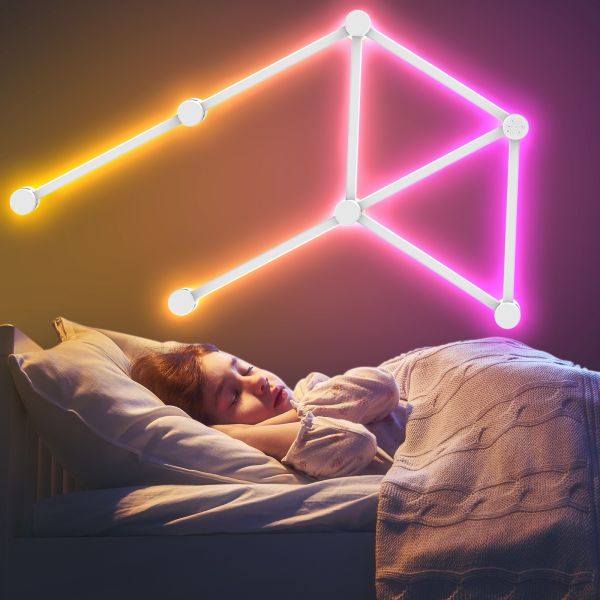 Dimmable DIY Line Glide Wall Light RGB Smart Constellation Wall Lights Multicolor Segmented Control Game Music Sync