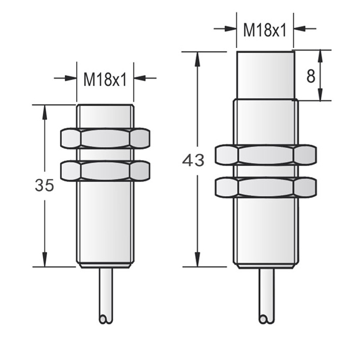 Cylindrical Namur Inductive Proximity Sensor DC 6-12V M18 Brass With Nickel Tube