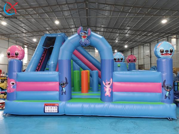 Buy Digital Printing Inflatable Combos Stitch Inflatable Bouncy House With Slide at wholesale prices