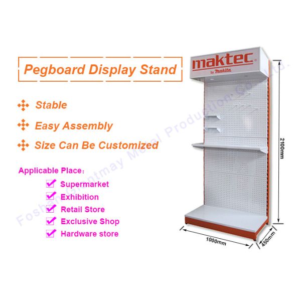 Pegboard Metal with hanging hooks Stand Hardware Display