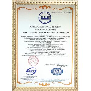 Shanghai Hengxiang Optical Electronic Co., Ltd. Certifications