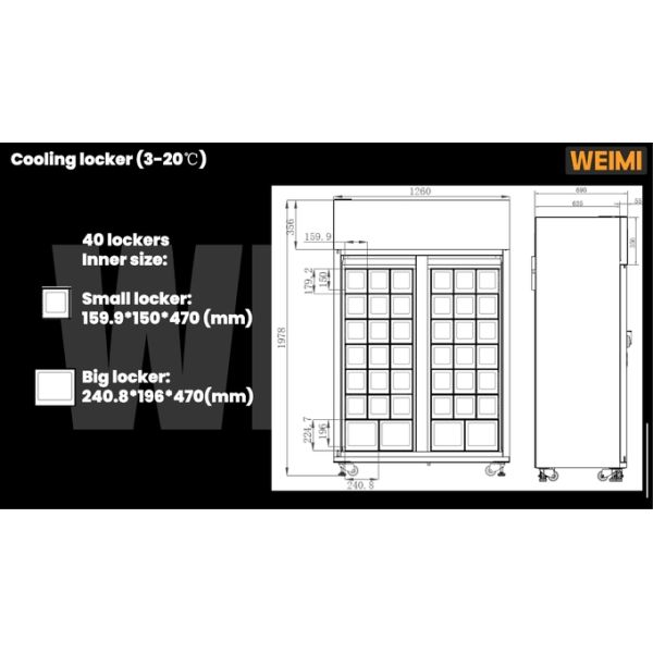 Micron Exported Globally Customized Locker Vending Machine For Eggs Cheese Fresh Flowers Vending Machine
