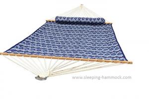 blue printed double size polyester quilted sleeping hammock super comfort
