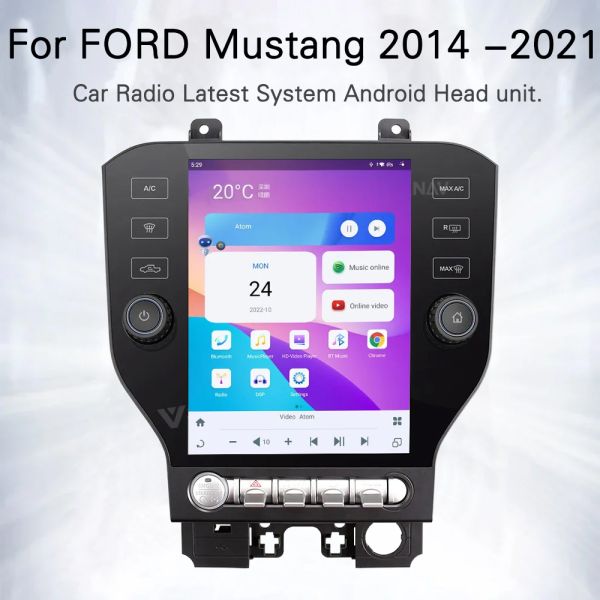 Viknav Touch Screen Car Radio For Ford Mustang 2014-2021 Video Player Head Unit Auro Stereo Android GPS Navigation Carplay