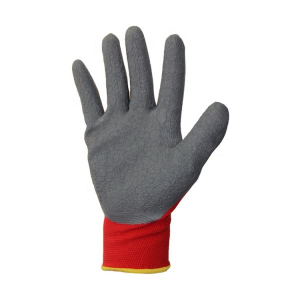 13 Gauge Latex Coated Work Gloves Polyester Knitted Long Wrist Wrap