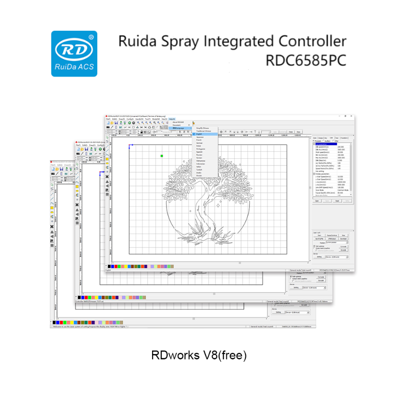 Ruida RDC6585PC Laser Controller for CO2 Spray Cutting 8-Axis