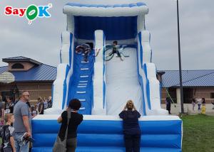 Quality Inflatable Kids Slide For Pool Blue And White Pool Inflatable Bouncer Slide / Children Inflatable Water Park for sale