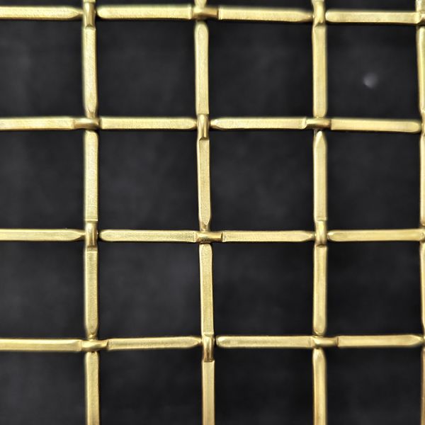 Antique Brass Decoration Glossy Woven Architectural Decorative Brass Wire Mesh Grill For Wall Cladding Screen