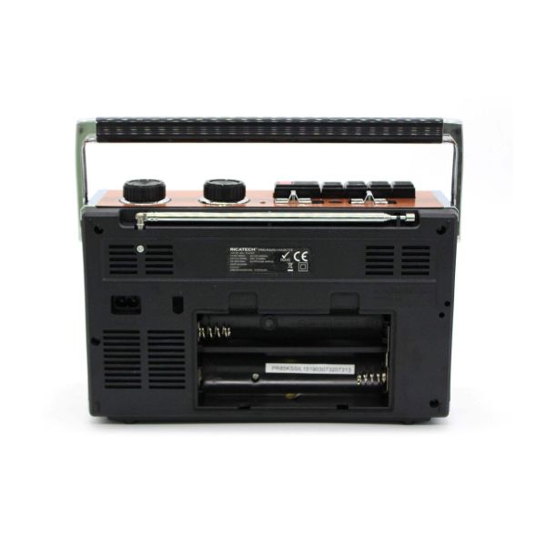 Retro Cassette Tape Portable Clock Radio Wireless Stereo With Telescopic Antenna