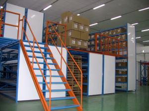 Quality Powder Coated Multi Tier Mezzanine Rack Industrial Shelving For Warehouse for sale