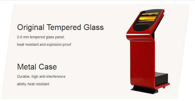 Wifi 19 Inch Interactive Information Kiosk , Red OPS Structure Digital Kiosks Touch Screen