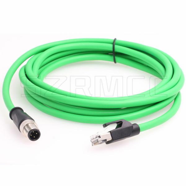 Buy M12 Dcoded 4 Pin Male Flexible Ethernet Cable to RJ45 Male With Industrial Cat5e Shielded at wholesale prices