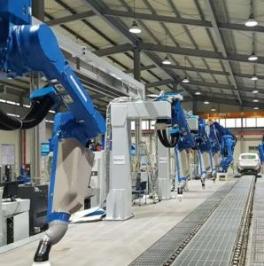Quality Motoman GP180 Industrial Robot Arm 180KG YRC1000 Controller With Linear Tracker For Automatic Handing Solutions for sale