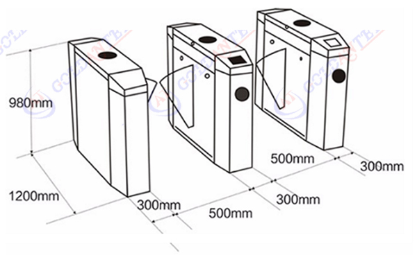 Stainless Steel Electrical gate turnstile entrance Fingerprint Access Control System