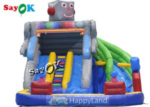 Quality Inflatable Bouncy Slides Custom Backyard Robot Themed Inflatable Water Slide With Pool for sale