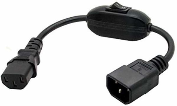Buy Eonvic PDU UPS Power Cord Cable , IEC 320 C14 to C13 with On / Off Switch 30cm at wholesale prices