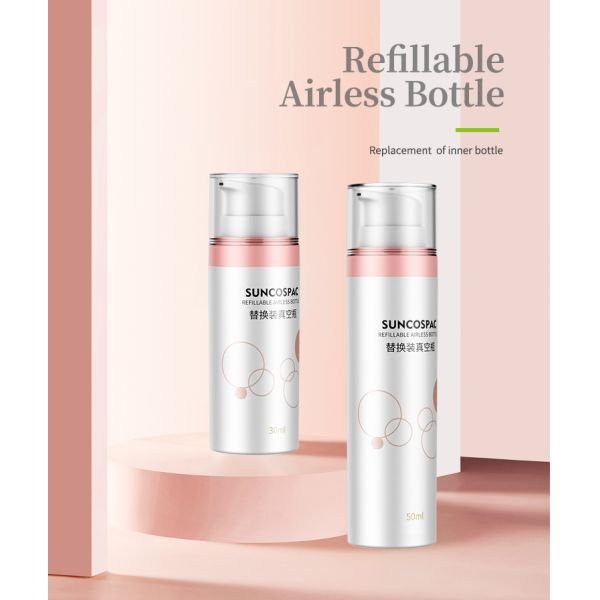 Eco-Friendly Clear Plastic Pump Bottles Refillable PP Pet Airless Pump Bottles without metal
