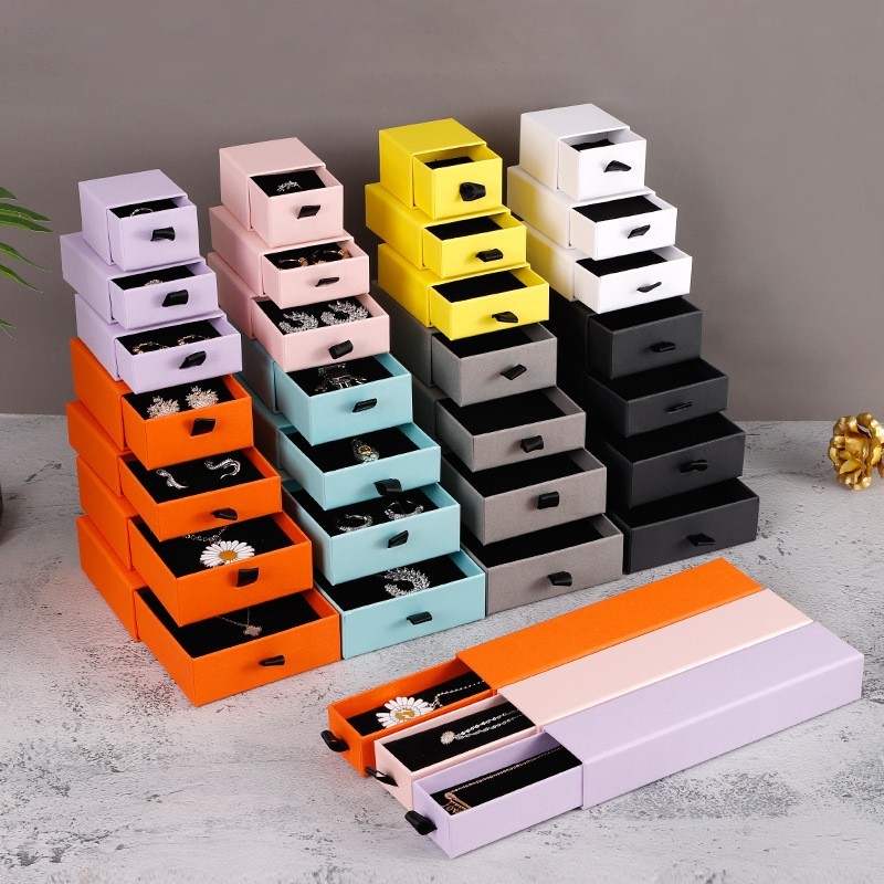 Recyclable Cardboard Packaging Boxes , Hard Rigid Drawer Box Packaging With