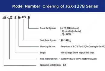 Flexible Wire Rope Vibration Isolator for Effective Shock and Vibration Isolation JGX-1278-199B