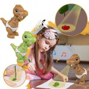 Quality Custom Cartoon Dinosaur Slide Projector LED Flashlight Projection Torch Lamp Children Drawing Toys Education Kids for sale