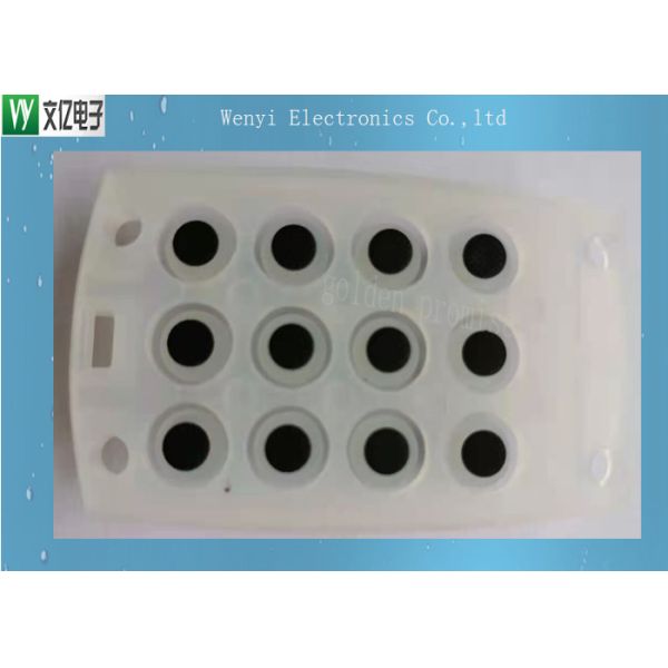 Conductive Carbon Pill Printed 45 Degree Silicone Rubber Keypad 12 Keys