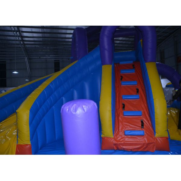 0.55mm PVC Kids Inflatable Water Slide Pool / Jumping Bouncer Castle With Air Blower