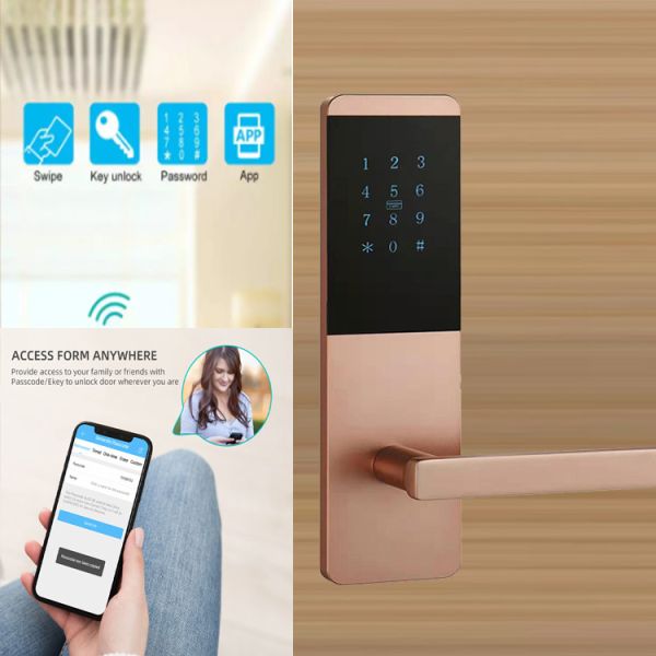 Silver Color CE FCC mechanical door combination lock With App Control