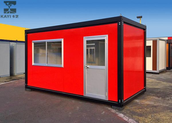 Buy Red Flat Pack Container House , Single Container House For Living / Administration at wholesale prices