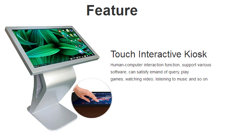 55 Inch High Brightness WIifi Information Touch Screen Interactive Kiosk with Android
