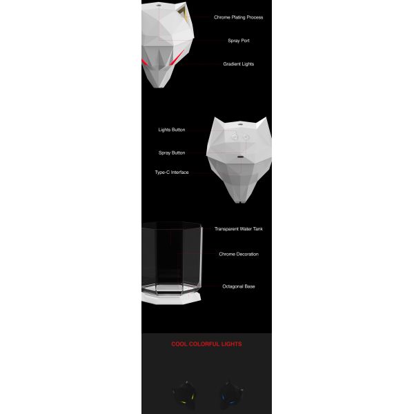 2022 Hot Selling Humidifiers 600ML Big Capacity Air Diffuser Cool Mist Desktop Ultrasonic Humidifier