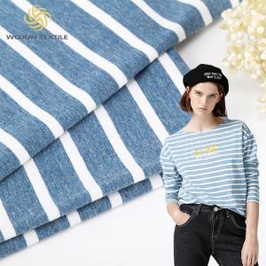 China Combing Striped Lycra Fabric 175cm Pure Cotton Knit Material For Casual Wear on sale