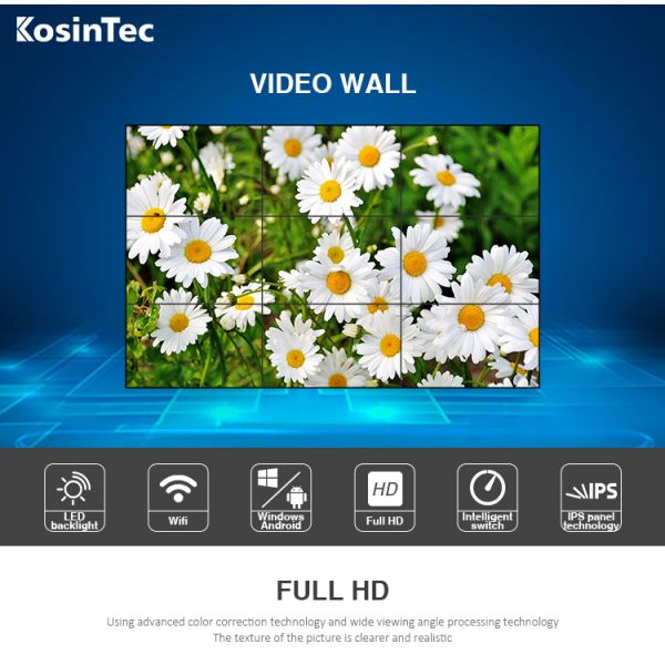 High Definition LCD Video Wall Display , Indoor Narrow Bezel Seamless LCD Wall