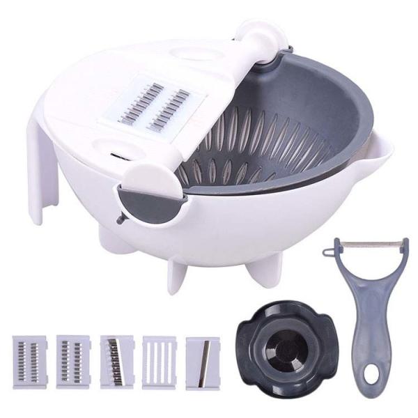 Buy Multi Blades Plastic Vegetable Manual Slicer With Fruit Peeler White at wholesale prices