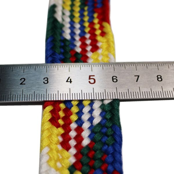 Custom Color Thick 30mm Flat Tube Braided Polyester Cord For Garment