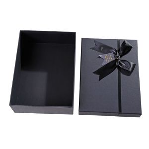 Black Cardboard Simple Design Elegant Custom Luxury Scarf Business Set Gift Box