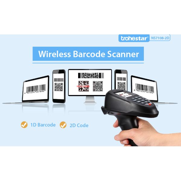 NS7108 2D 2.4GHz ABS Trohestar Barcode Scanner