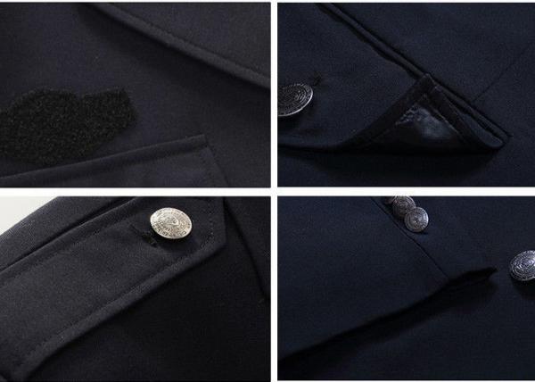 Black Color Security Officer Uniform Lapel Collar Epaulettes With Delicate Embroidery