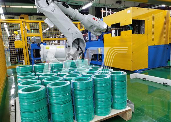 Buy Cable Coil Shrink Wrapping With Robot Stacking Device Cable Coil Packing Machine at wholesale prices