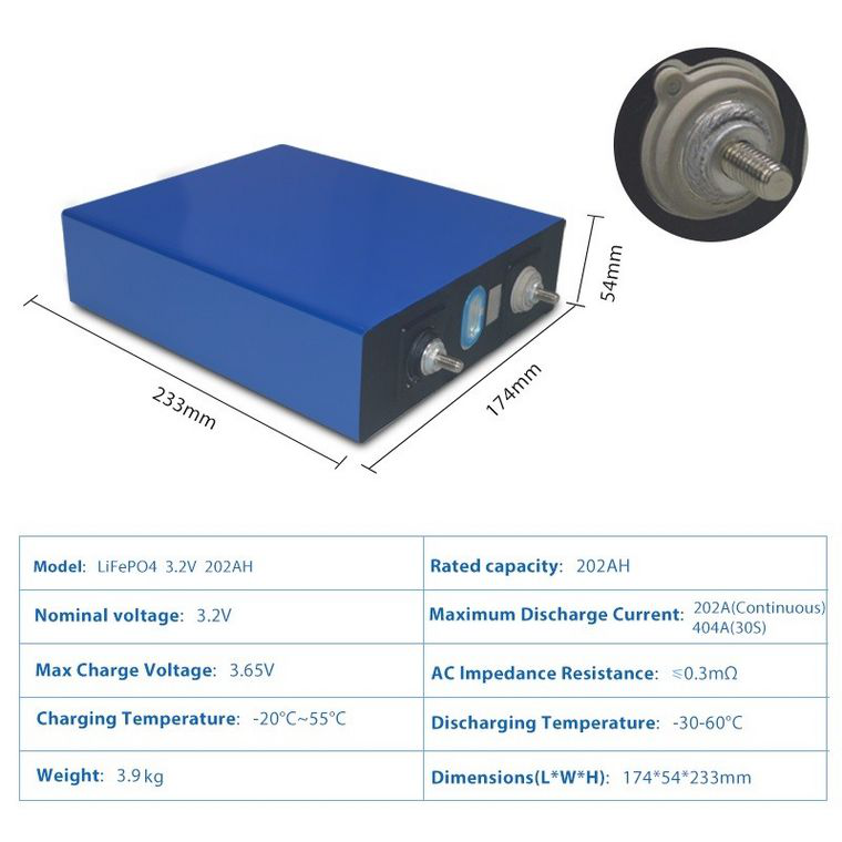 202ah 3.2v LiFePO4 Battery Cell Catl Lithium Battery Prismatic Lfp Battery