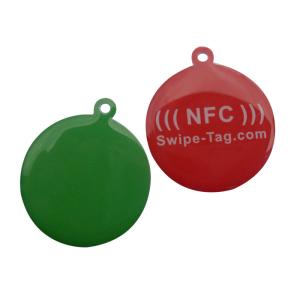 Quality HF NFC NFC213 RFID Disk Tag , QR Code And URL Encoding RFID Pet Tag for sale