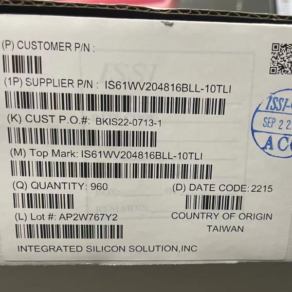 Buy 32mbit 48TSOP EEPROM Memory IS61WV204816BLL 10TLI IC SRAM PARALLEL at wholesale prices