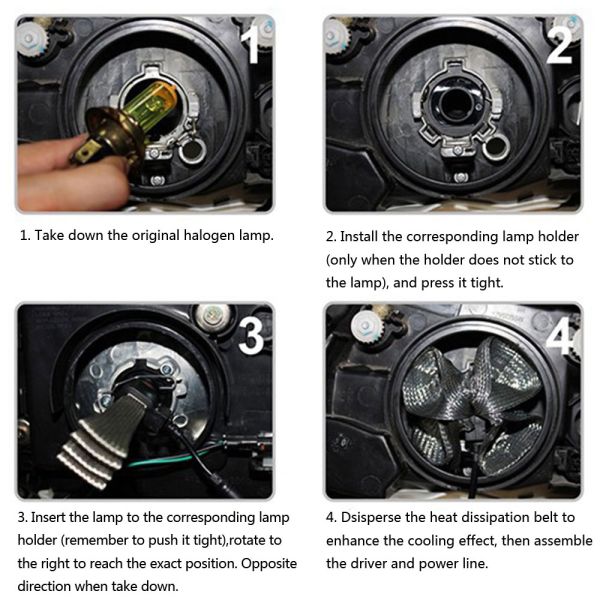 60W 7200LM H13 LED Headlight Bulb With Flexible Copper Belt Cooling