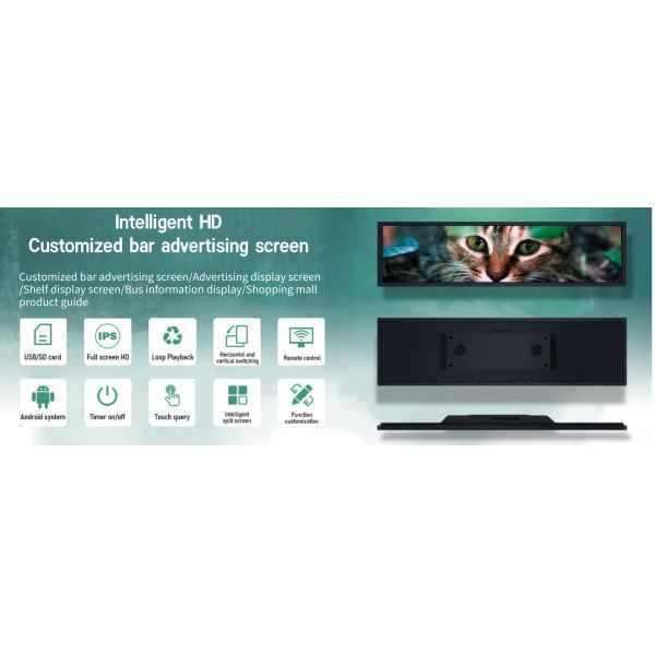 Indoor Advertising LCD Display 16.2 Inch animated Digital Signage