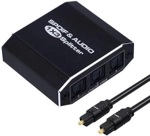 China 1 In 3 Out Digital SPDIF Toslink Optical Fiber Audio Splitter 1x3 With Optical Cable on sale